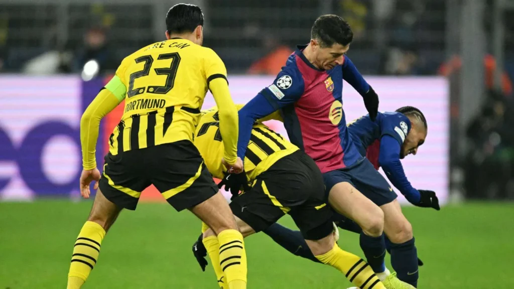 مباراة برشلونة وبوروسيا دورتموند قمة نارية في ذهاب ربع نهائي دوري أبطال أوروبا 2025