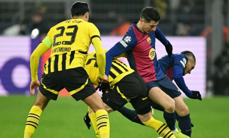 مباراة برشلونة وبوروسيا دورتموند قمة نارية في ذهاب ربع نهائي دوري أبطال أوروبا 2025