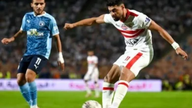يوسف شلبي و مصطفي فتحي من مباراة الزمالك وبيراميدز في الدوري المصري مرحلة التتويج