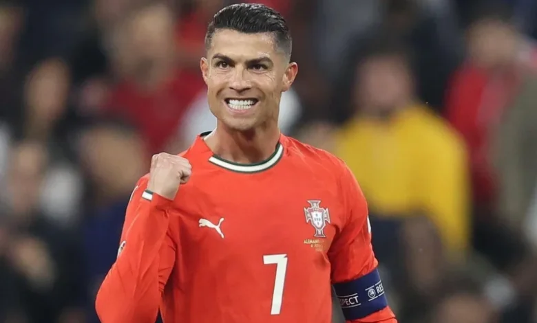 كريستيانو رونالدو بعد تسجيله هدف في مباراة إسبانيا ضد البرتغال في دوري الأمم الأوروبية النهائي